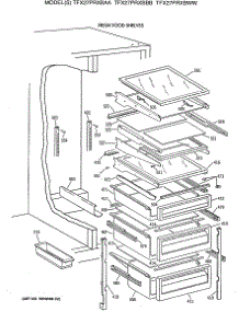 05 - Fresh Food Shelves parts for Ge Refrigerator TFX27PRXBAA from AppliancePartsPros.com