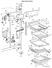 03 - Fresh Food Section parts for Ge Refrigerator TFX22RMB from AppliancePartsPros.com