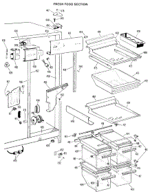 03 - Fresh Food Section parts for Ge Refrigerator TFX24RFB from AppliancePartsPros.com