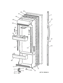 02 - Fresh Food Door parts for Ge Refrigerator TFX25ZPBAAA from AppliancePartsPros.com