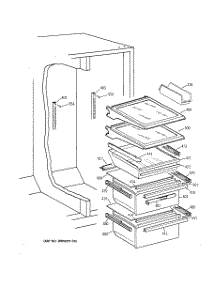 05 - Fresh Food Shelves parts for Ge Refrigerator TFX25ZPBAAA from AppliancePartsPros.com