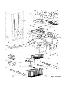 04 - Shelves parts for Ge Refrigerator GDS18LBPBWW from AppliancePartsPros.com