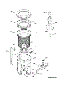 03 - Tub, Basket & Agitator parts for Ge Washer WISR309DT8WW from AppliancePartsPros.com