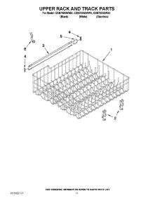 09 - Upper Rack And Track Parts parts for Magic Chef Dishwasher CDB7000AWW4 from AppliancePartsPros.com