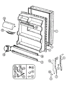 04 - Fresh Food Door parts for Magic Chef Refrigerator RB171TLM from AppliancePartsPros.com
