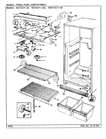 03 - Fresh Food Compartment parts for Magic Chef Refrigerator RB17KA-0AL / BG24A from AppliancePartsPros.com