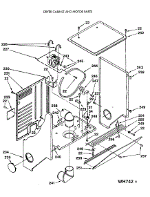 03 - Dryer Cabinet And Motor Parts parts for Ge Washer Dryer Combo WSM2420SEZWW from AppliancePartsPros.com