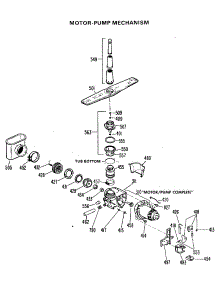 03 - Motor-Pump Mechanism parts for Ge Dishwasher GSD650L-01 from AppliancePartsPros.com