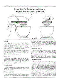 02 - Operation And Care Parts For Whirlpool Mixer K45 From Appliancepartspros.Com