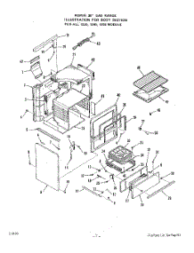 07 - Oven Door parts for Roper Range 1225W1A from AppliancePartsPros.com