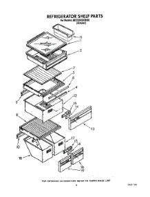 04 - Refrigerator Shelf parts for Whirlpool Refrigerator 8ED22DQXXN00 from AppliancePartsPros.com
