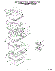 03 - Refrigerator Shelf parts for Estate Refrigerator TS25AQXBW00 from AppliancePartsPros.com