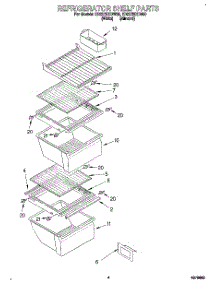 03 - Refrigerator Shelf parts for Whirlpool Refrigerator ED22ZRXDN00 from AppliancePartsPros.com