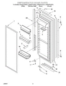 06 - Refrigerator Door parts for Kitchenaid Refrigerator KSRB27FHBL01 from AppliancePartsPros.com