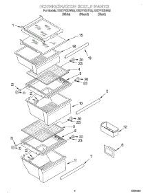 03 - Refrigerator Shelf parts for Whirlpool Refrigerator ED27PEXHT00 from AppliancePartsPros.com