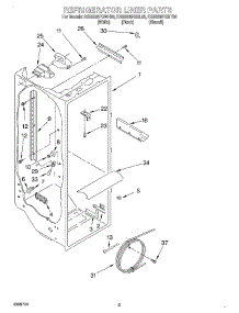 02 - Refrigerator Liner parts for Kitchenaid Refrigerator KSRS25FGBL03 from AppliancePartsPros.com
