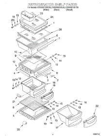 03 - Refrigerator Shelf parts for Kitchenaid Refrigerator KSRS25FGBL03 from AppliancePartsPros.com
