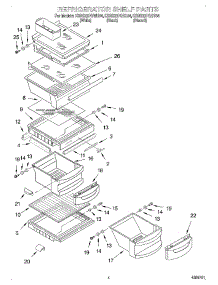 03 - Refrigerator Shelf parts for Kitchenaid Refrigerator KSRS22FGBT04 from AppliancePartsPros.com