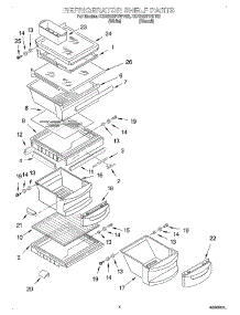 03 - Refrigerator Shelf parts for Kitchenaid Refrigerator KSRE22FHWH02 from AppliancePartsPros.com
