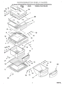 03 - Refrigerator Shelf parts for Kitchenaid Refrigerator KSRB22FHSS04 from AppliancePartsPros.com