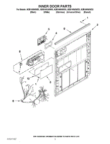 03 - Inner Door Parts parts for Amana Dishwasher ADB1400AWD3 / from AppliancePartsPros.com