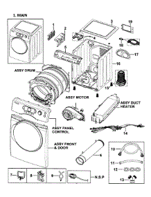 parts for samsung dv338aew xaa 0000 dryer appliancepartspros comheater assy parts; main assy parts for samsung dryer dv338aew xaa 0000 from appliancepartspros com