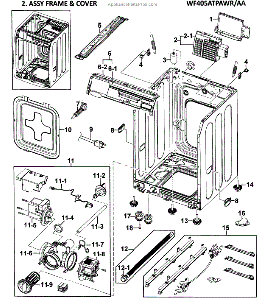 Samsung DC97-12534D Drain Hose (AP4341711) - AppliancePartsPros.com