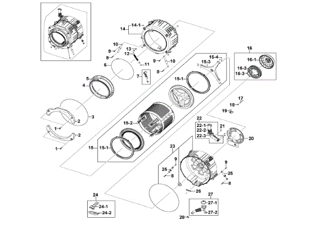DC97-15298A Washer Tub to Pump Hose Assembly | Genuine