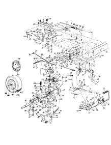 Wheels, Rear / Frame, Lower / Drive / Pedal Assembly parts for Mtd Lawn Tractor 134O695G336 / 1994 from AppliancePartsPros.com