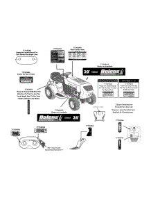 Label Map parts for Bolens Lawn Tractor 13W1762F265 / 2013 from AppliancePartsPros.com