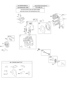 Cams, Crankcase Cover / Sump, Cylinder, Flywheel, Head, Kit / Gasket Sets-Engine, Lubrication, Piston / Rings / Connecting Rod, Valves parts for Briggs & Stratton Engine 021032-0130-E1 from AppliancePartsPros.com