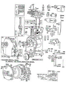 Cylinder,Crankcase,Gear Case parts for Briggs & Stratton Engine 061301-9425-29 from AppliancePartsPros.com