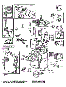Cylinder,Crankcase,Cyl. Head parts for Briggs & Stratton Engine 080202-1835-99 from AppliancePartsPros.com