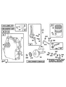 Crankcase Cover,Piston,Cam parts for Briggs & Stratton Engine 080212-2312-01 from AppliancePartsPros.com