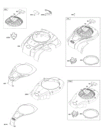 Blower Housing, Rewind Starter parts for Briggs & Stratton Engine 09P702-0104-F1 from AppliancePartsPros.com
