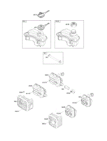 Exhaust System, Fuel Supply parts for Briggs & Stratton Engine 09P702-0147-F1 from AppliancePartsPros.com
