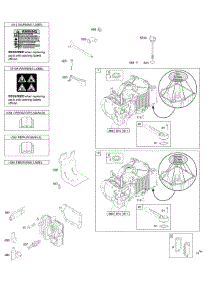 Cylinder, Cylinder Head, Lubrication, Operator's Manual, Warning Label parts for Briggs & Stratton Engine 09S502-1019-B1 from AppliancePartsPros.com