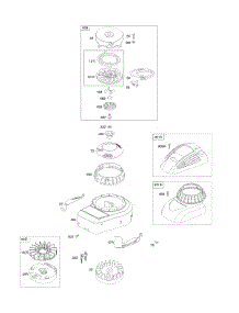 Blower Housing / Shrouds, Flywheel, Rewind Starter parts for Briggs & Stratton Engine 09T502-2035-B1 from AppliancePartsPros.com