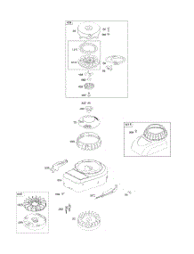 Blower Housing / Shrouds, Flywheel, Rewind Starter parts for Briggs & Stratton Engine 09T602-0130-B1 from AppliancePartsPros.com