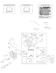 Cylinder, Cylinder Head, Lubrication, Operator's Manual, Warning Label parts for Briggs & Stratton Engine 09T702-2252-B1 from AppliancePartsPros.com