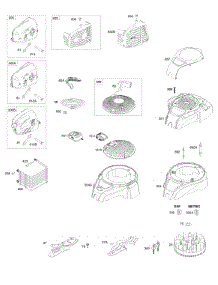Blower Housing, Exhaust System, Flywheel, Rewind Starter parts for Briggs & Stratton Engine 100607-0167-B8 from AppliancePartsPros.com