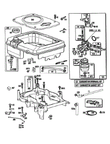 Fuel Tank Assy,Carburetor Assy parts for Briggs & Stratton Engine 100708-0111-01 from AppliancePartsPros.com