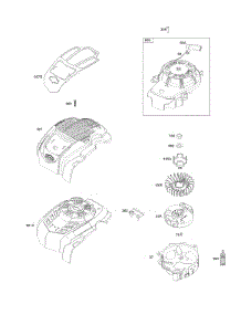 Blower Housing, Flywheel, Rewind Starter parts for Briggs & Stratton Engine 103M02-0005-F1 from AppliancePartsPros.com