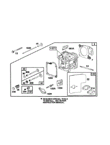 Cylinder Head Assembly parts for Briggs & Stratton Engine 104777-3102-01 from AppliancePartsPros.com