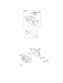 Exhaust System, Fuel Supply parts for Briggs & Stratton Engine 104M02-0013-F1 from AppliancePartsPros.com
