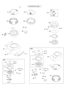Blower Housing / Shrouds, Flywheel, Rewind Starter parts for Briggs & Stratton Engine 10B902-2011-E1 from AppliancePartsPros.com