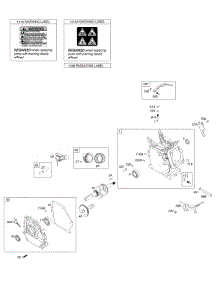 Camshaft, Crankcase Cover, Crankshaft, Cylinder, Operator's Manual, Piston / Rings / Connecting Rod, Warning Label parts for Briggs & Stratton Engine 10D132-0002-F8 from AppliancePartsPros.com