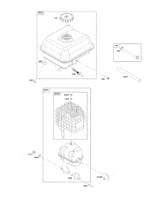Exhaust System, Fuel Supply parts for Briggs & Stratton Engine 10D135-0113-F8 from AppliancePartsPros.com