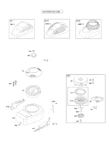 Blower Housing / Shrouds, Flywheel, Rewind Starter parts for Briggs & Stratton Engine 10E902-0015-B1 from AppliancePartsPros.com