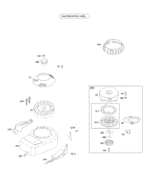 Blower Housing / Shrouds, Flywheel, Rewind Starter parts for Briggs & Stratton Engine 10F902-0114-B1 from AppliancePartsPros.com